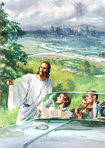 Jesus guiding the way Blank Meme Template