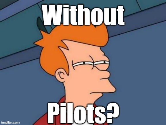 Fry is not sure... | Without Pilots? | image tagged in fry is not sure | made w/ Imgflip meme maker