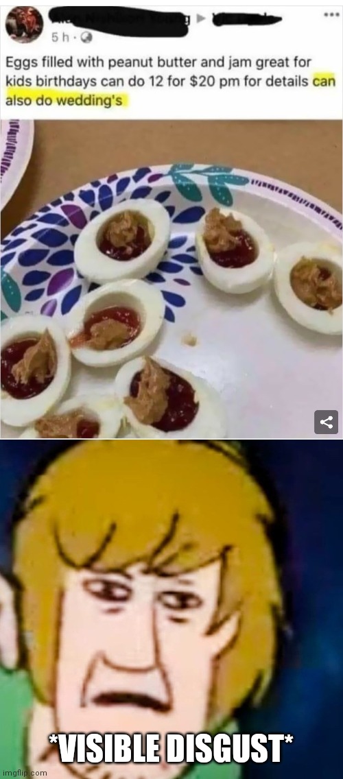 ... | *VISIBLE DISGUST* | image tagged in disgusting,disgusted,wtf,eggs,no just no,cursed image | made w/ Imgflip meme maker