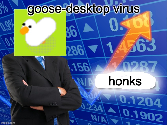 HONK HONK STONK | goose-desktop virus; honks | image tagged in empty stonks | made w/ Imgflip meme maker