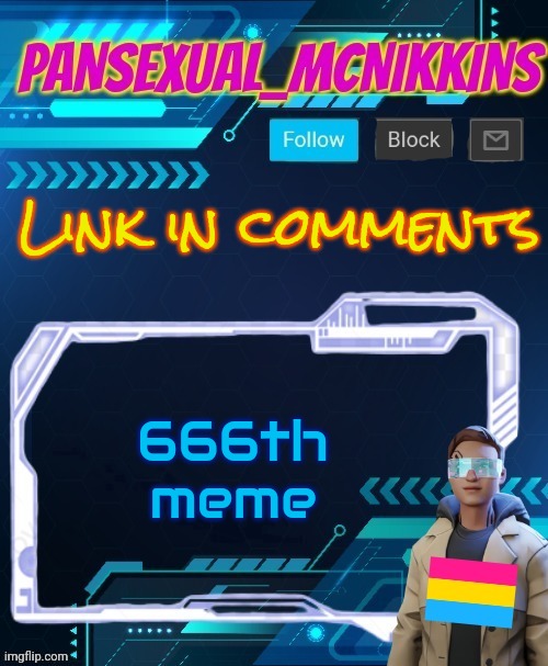 Mcnikkins PrideMonth Announcement Temp | Link in comments; 666th meme | image tagged in mcnikkins pridemonth announcement temp | made w/ Imgflip meme maker