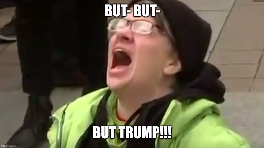 Screaming Liberal  | BUT- BUT- BUT TRUMP!!! | image tagged in screaming liberal | made w/ Imgflip meme maker