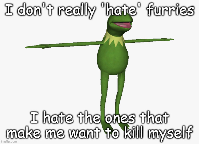 aka a pretty large slice of them. | I don't really 'hate' furries; I hate the ones that make me want to kill myself | made w/ Imgflip meme maker