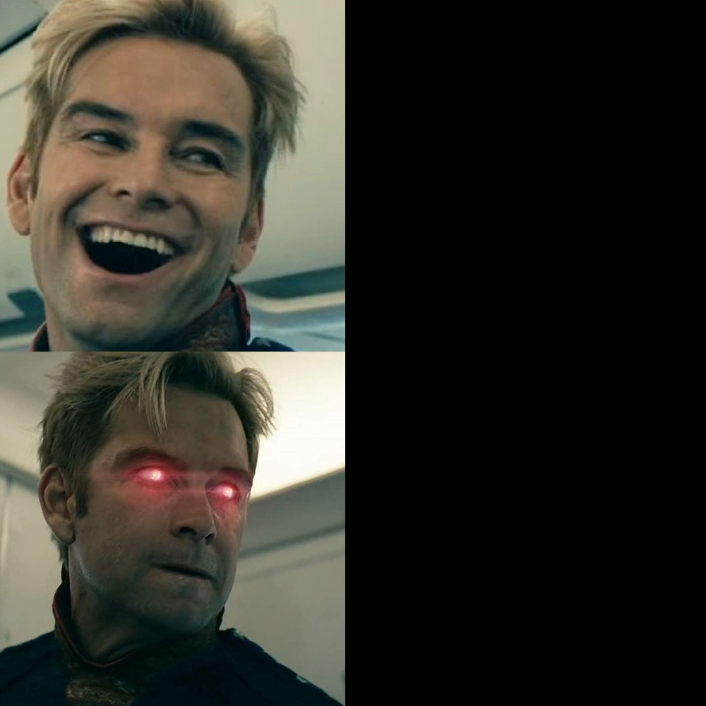 Homelander Happy Angry Blank Meme Template