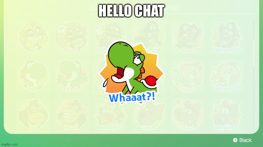 Btw the sauce is Mario Party Superstars | HELLO CHAT | made w/ Imgflip meme maker