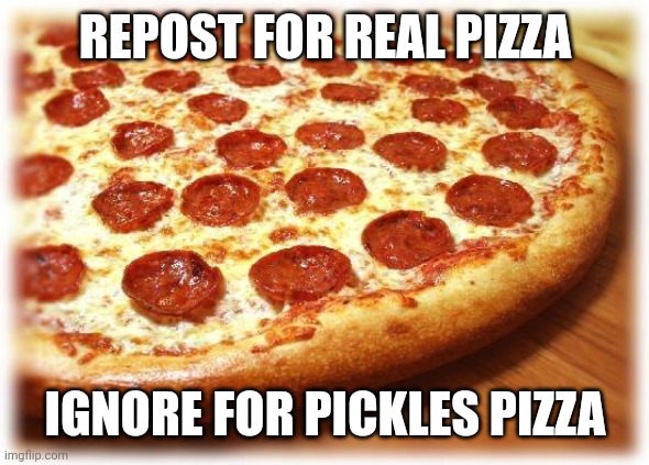 title here again | REPOST FOR REAL PIZZA; IGNORE FOR PICKLES PIZZA | image tagged in coming out pizza | made w/ Imgflip meme maker