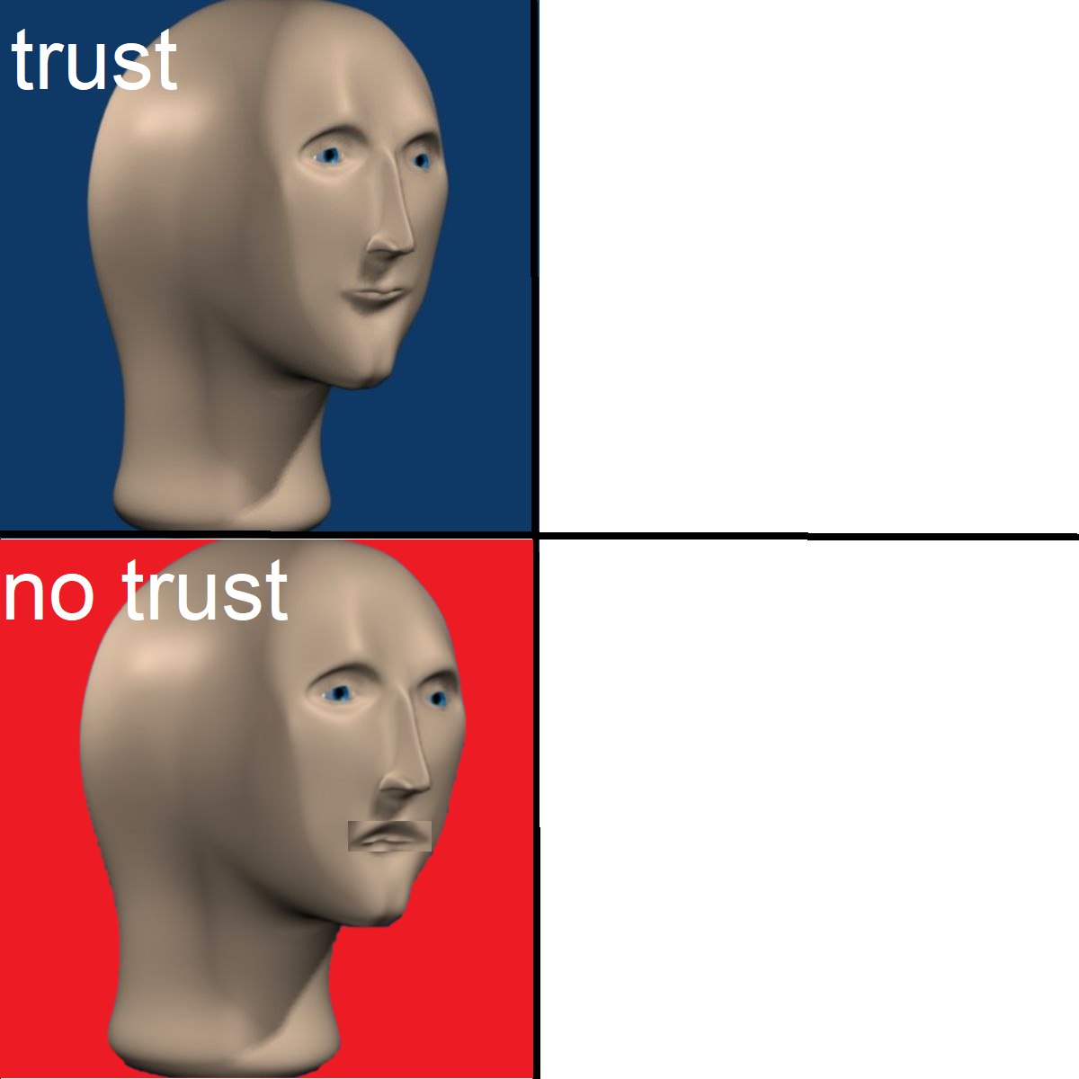 trust no trust Blank Meme Template