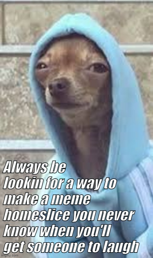Always be lookin for a way to make a meme homeslice you never know when you'll get someone to laugh | made w/ Imgflip meme maker
