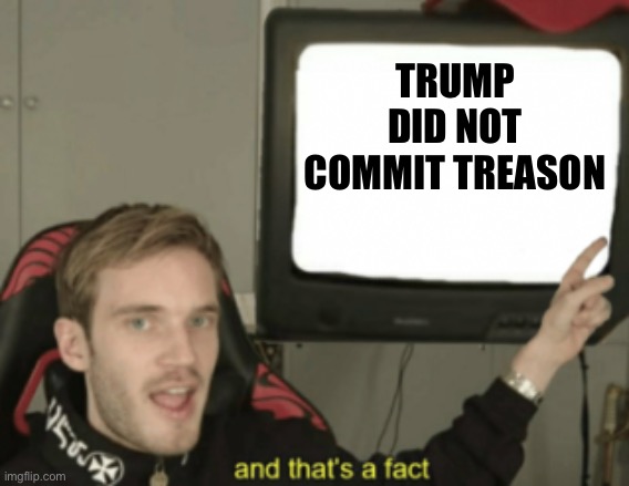 You cannot change the facts, no matter how much ch you hate him | TRUMP DID NOT COMMIT TREASON | image tagged in and that's a fact,trump,facts | made w/ Imgflip meme maker