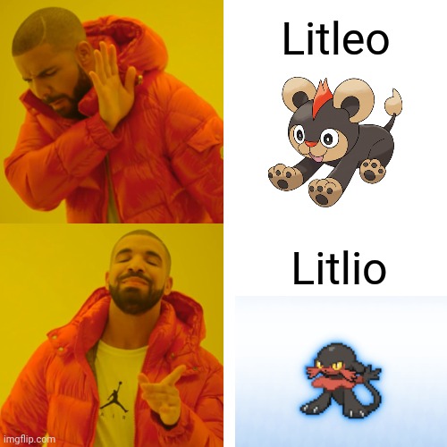 The true litlio | Litleo; Litlio | image tagged in pokemon | made w/ Imgflip meme maker