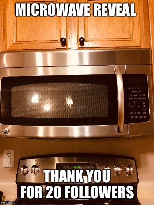 Thank you | MICROWAVE REVEAL; THANK YOU FOR 20 FOLLOWERS | made w/ Imgflip meme maker