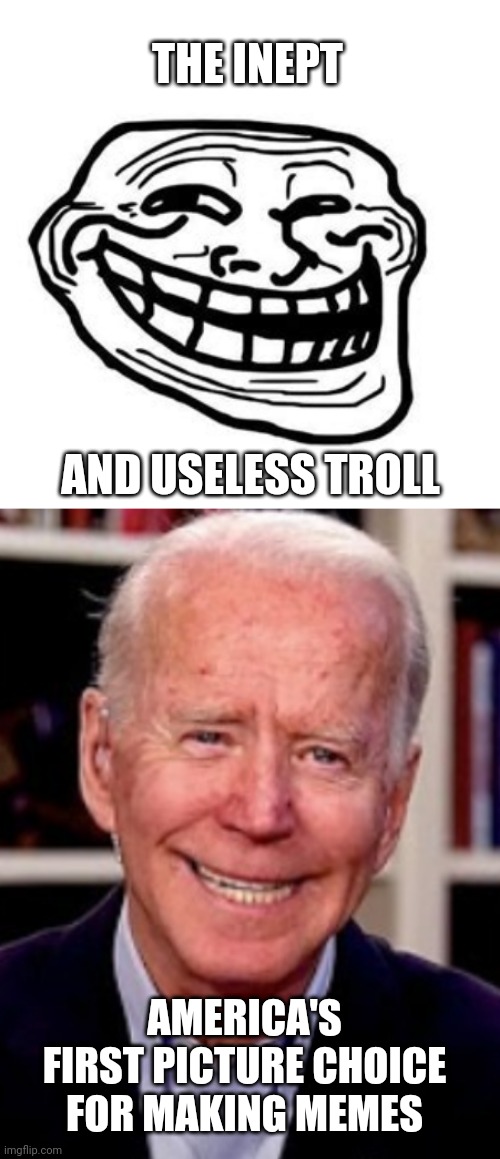 Still Number 1 | THE INEPT; AND USELESS TROLL; AMERICA'S FIRST PICTURE CHOICE

FOR MAKING MEMES | image tagged in liberals,democrats,leftists,congress,biden,economy | made w/ Imgflip meme maker