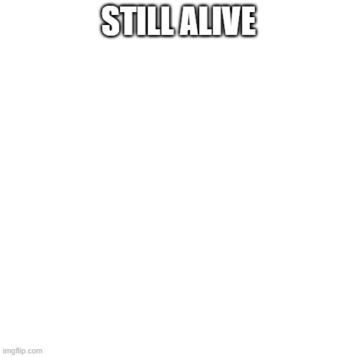 hows msmg been doing | STILL ALIVE | image tagged in memes,blank transparent square | made w/ Imgflip meme maker