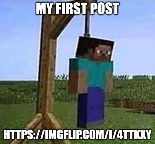 https://imgflip.com/i/4ttkxy | MY FIRST POST; HTTPS://IMGFLIP.COM/I/4TTKXY | image tagged in hang myself | made w/ Imgflip meme maker
