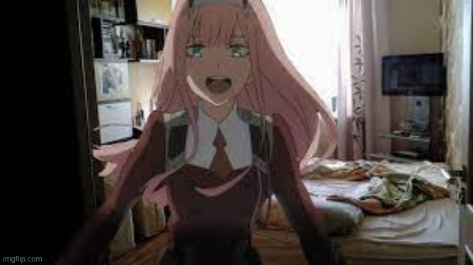happy zero two | image tagged in happy zero two | made w/ Imgflip meme maker