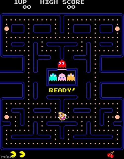 Wario beats a Pac-Man level.mp3 | image tagged in pac man,wario,memes,funny,stop reading the tags | made w/ Imgflip meme maker