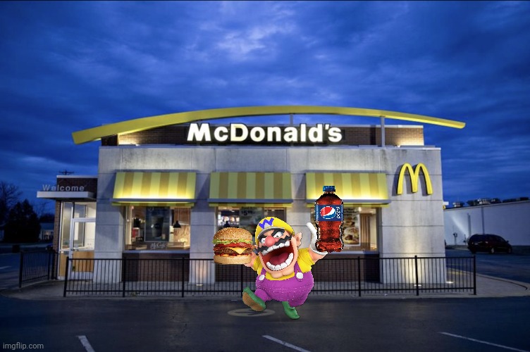 Wario eats at McDonald's and nothing happens.mp3 | image tagged in mcdonald's,wario,memes,funny,stop reading the tags | made w/ Imgflip meme maker