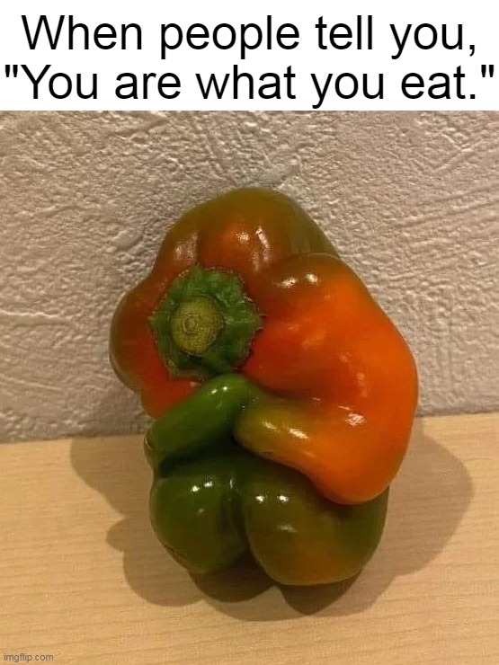 When people tell you, "You are what you eat." | image tagged in meme,memes,humor | made w/ Imgflip meme maker