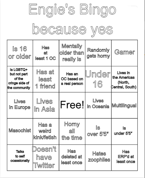 High Quality Engie's Bingo Blank Meme Template