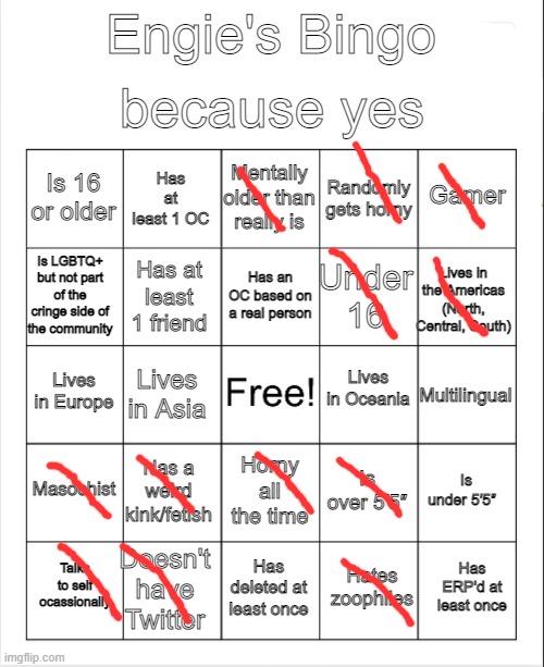 No bingo :C | image tagged in engie's bingo | made w/ Imgflip meme maker