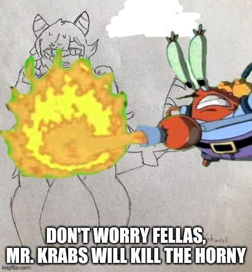 DON'T WORRY FELLAS, MR. KRABS WILL KILL THE HORNY | made w/ Imgflip meme maker