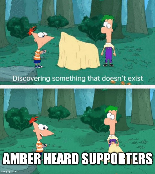 Discovering something that doesn't exist | AMBER HEARD SUPPORTERS | image tagged in discovering something that doesn't exist | made w/ Imgflip meme maker