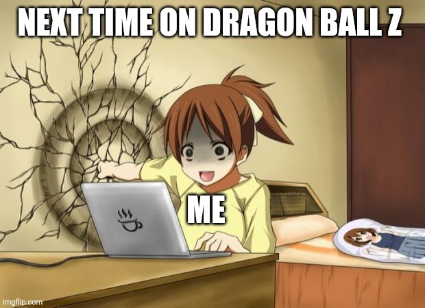 When an anime leaves you on a cliffhanger | NEXT TIME ON DRAGON BALL Z; ME | image tagged in when an anime leaves you on a cliffhanger | made w/ Imgflip meme maker