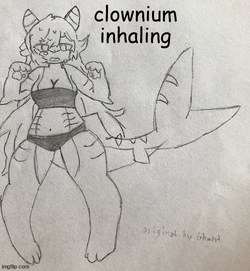 L bozo to me | clownium inhaling | image tagged in bad template | made w/ Imgflip meme maker