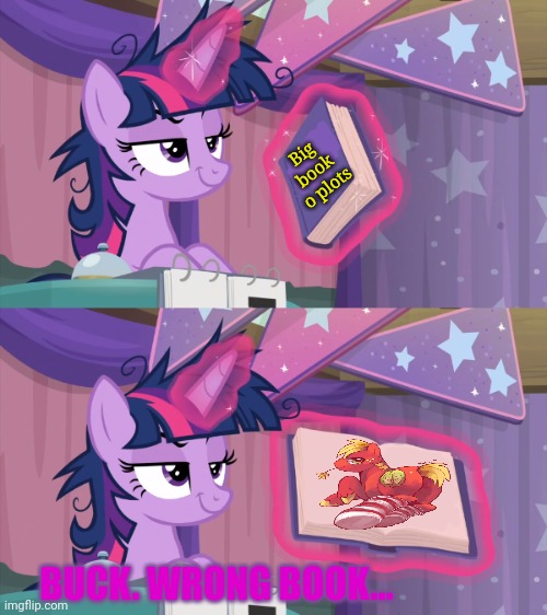 Teacher Twilight problems | Big book o plots; BUCK. WRONG BOOK... | image tagged in twilight's fact book remastered,teacher,problems,oh no,plot twist | made w/ Imgflip meme maker