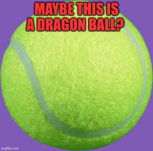Tennis Ball | MAYBE THIS IS A DRAGON BALL? | image tagged in tennis ball | made w/ Imgflip meme maker