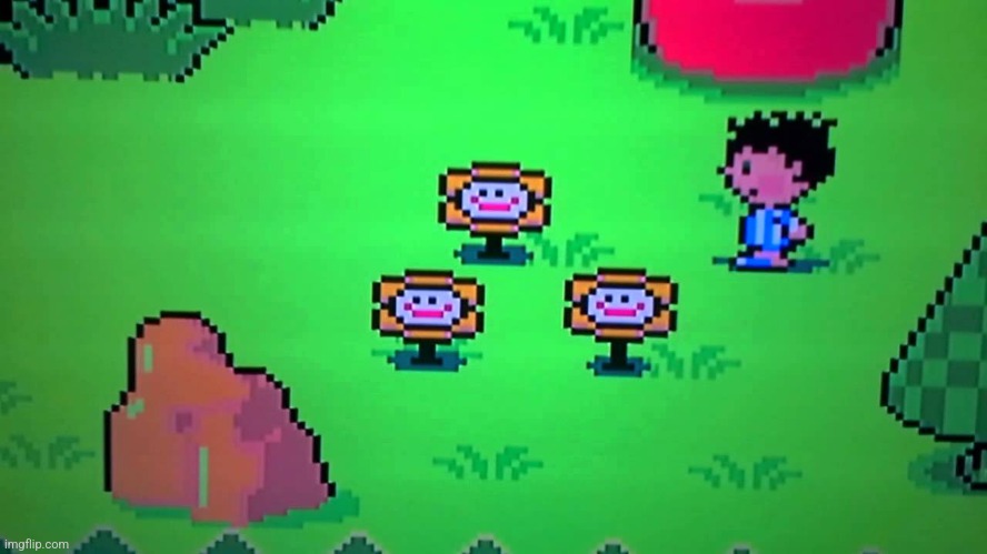 Who remembers this | image tagged in flowey in earthbound | made w/ Imgflip meme maker