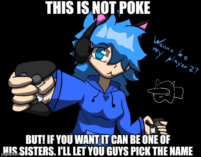 THIS IS NOT POKE; BUT! IF YOU WANT IT CAN BE ONE OF HIS SISTERS. I'LL LET YOU GUYS PICK THE NAME | made w/ Imgflip meme maker