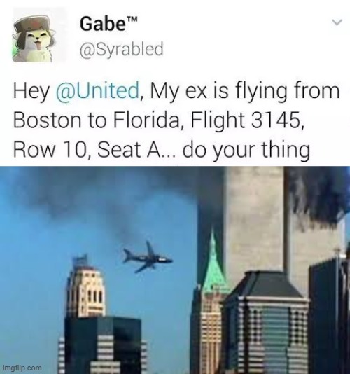 i~ | image tagged in 9/11 plane crash | made w/ Imgflip meme maker