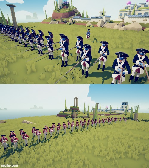 General Washington's Continental Line meets General Clinton's British at Valley Forge | made w/ Imgflip meme maker