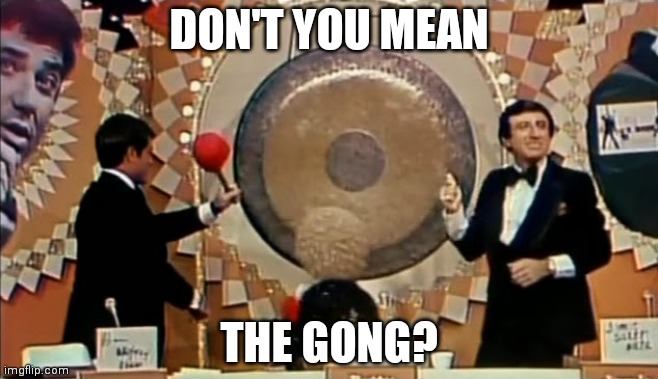 DON'T YOU MEAN THE GONG? | image tagged in gong show | made w/ Imgflip meme maker