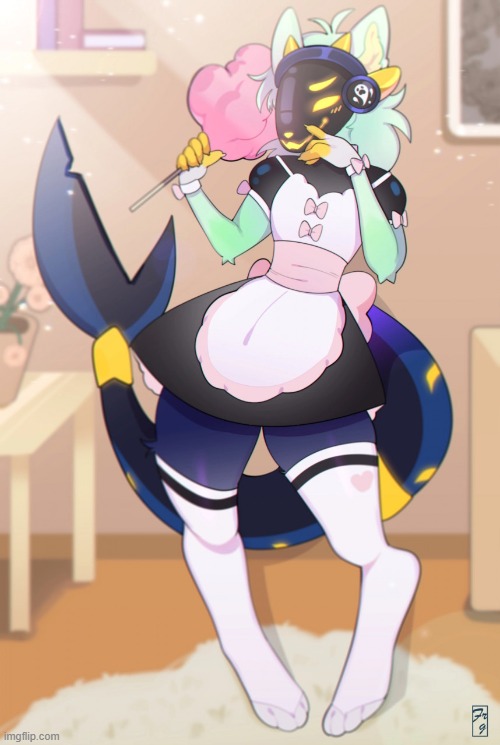 By Freakster | image tagged in furry,femboy,cute,adorable,protogen,maid | made w/ Imgflip meme maker