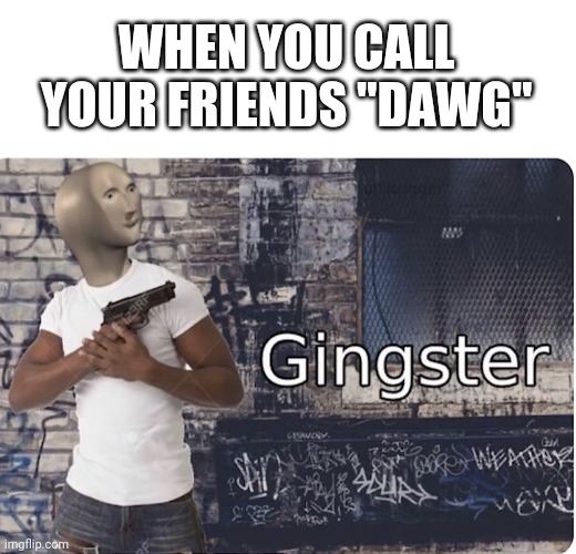 Ginster shoos and chaen | WHEN YOU CALL YOUR FRIENDS "DAWG" | image tagged in blank white template,ginster | made w/ Imgflip meme maker