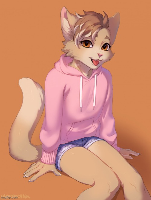 Even I gotta say "Awwww" to this one xD (By Helloggi) | image tagged in furry,femboy,cute,extremely,adorable,hoodie | made w/ Imgflip meme maker