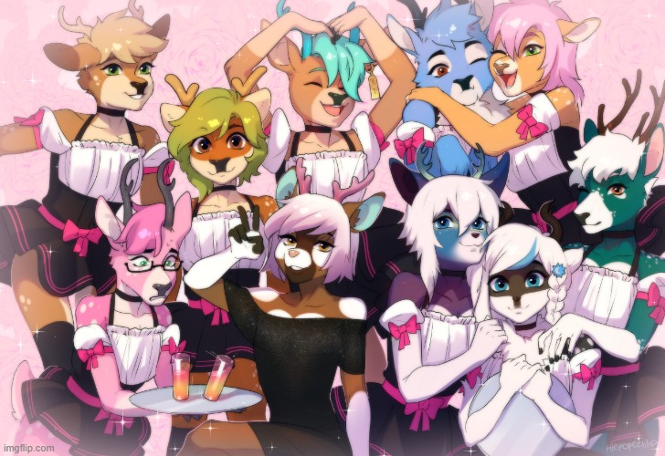 A whole bunch of bois (By Helloggi) | image tagged in furry,femboy,cute,adorable | made w/ Imgflip meme maker