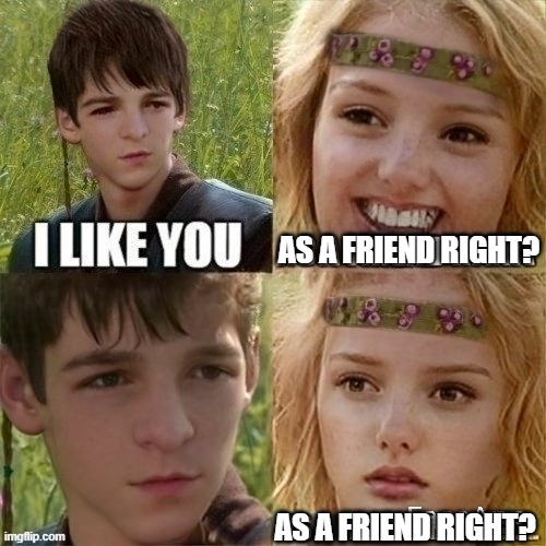 Greg Heffley with Holly Hills | AS A FRIEND RIGHT? AS A FRIEND RIGHT? | image tagged in diary of a wimpy kid,anakin and padme,star wars,greg heffley,holly hills,star wars memes | made w/ Imgflip meme maker