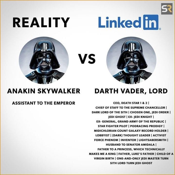 High Quality Darth Vader LinkedIn Blank Meme Template