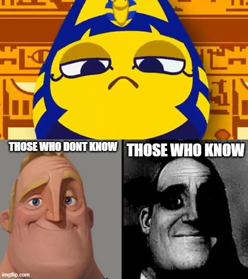 haha funi meme | THOSE WHO DONT KNOW; THOSE WHO KNOW | image tagged in ankha,those who know | made w/ Imgflip meme maker