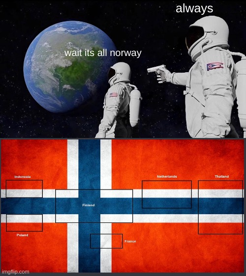 wait what is this | always; wait its all norway | image tagged in memes,always has been | made w/ Imgflip meme maker