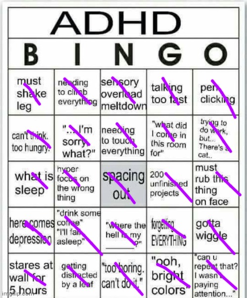 Promise I read them | image tagged in adhd bingo | made w/ Imgflip meme maker