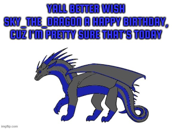 If ya'll don't wish em a happy birthday i am going to throw hands | YALL BETTER WISH SKY_THE_DRAGON A HAPPY BIRTHDAY, CUZ I'M PRETTY SURE THAT'S TODAY | image tagged in proto-cloudfall's announcement template | made w/ Imgflip meme maker