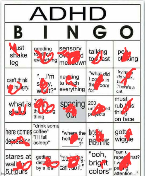 POV: you have ADHD | image tagged in adhd bingo | made w/ Imgflip meme maker