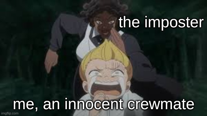TPN Running | the imposter; me, an innocent crewmate | image tagged in tpn running | made w/ Imgflip meme maker