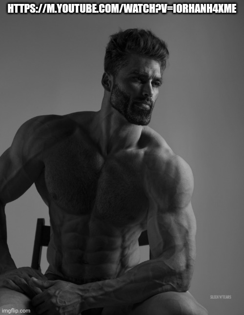 Giga Chad | HTTPS://M.YOUTUBE.COM/WATCH?V=IORHANH4XME | image tagged in giga chad | made w/ Imgflip meme maker