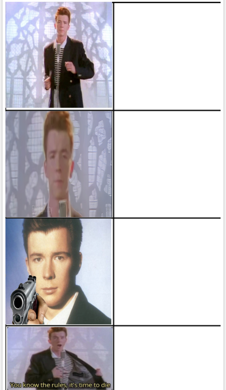 High Quality Rick astley becoming angry Blank Meme Template