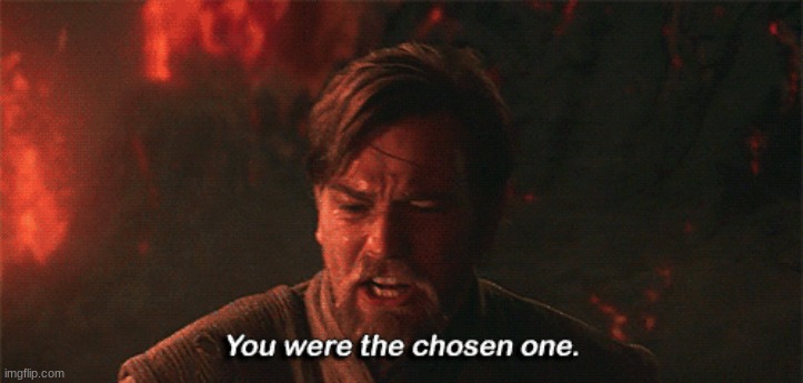 you were the chosen one | image tagged in you were the chosen one | made w/ Imgflip meme maker